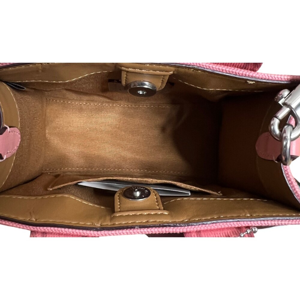 Coach Smith Mini Tote Bag Blush Pink Canvas Leather Crossbody CS618 New - Picture 10 of 13